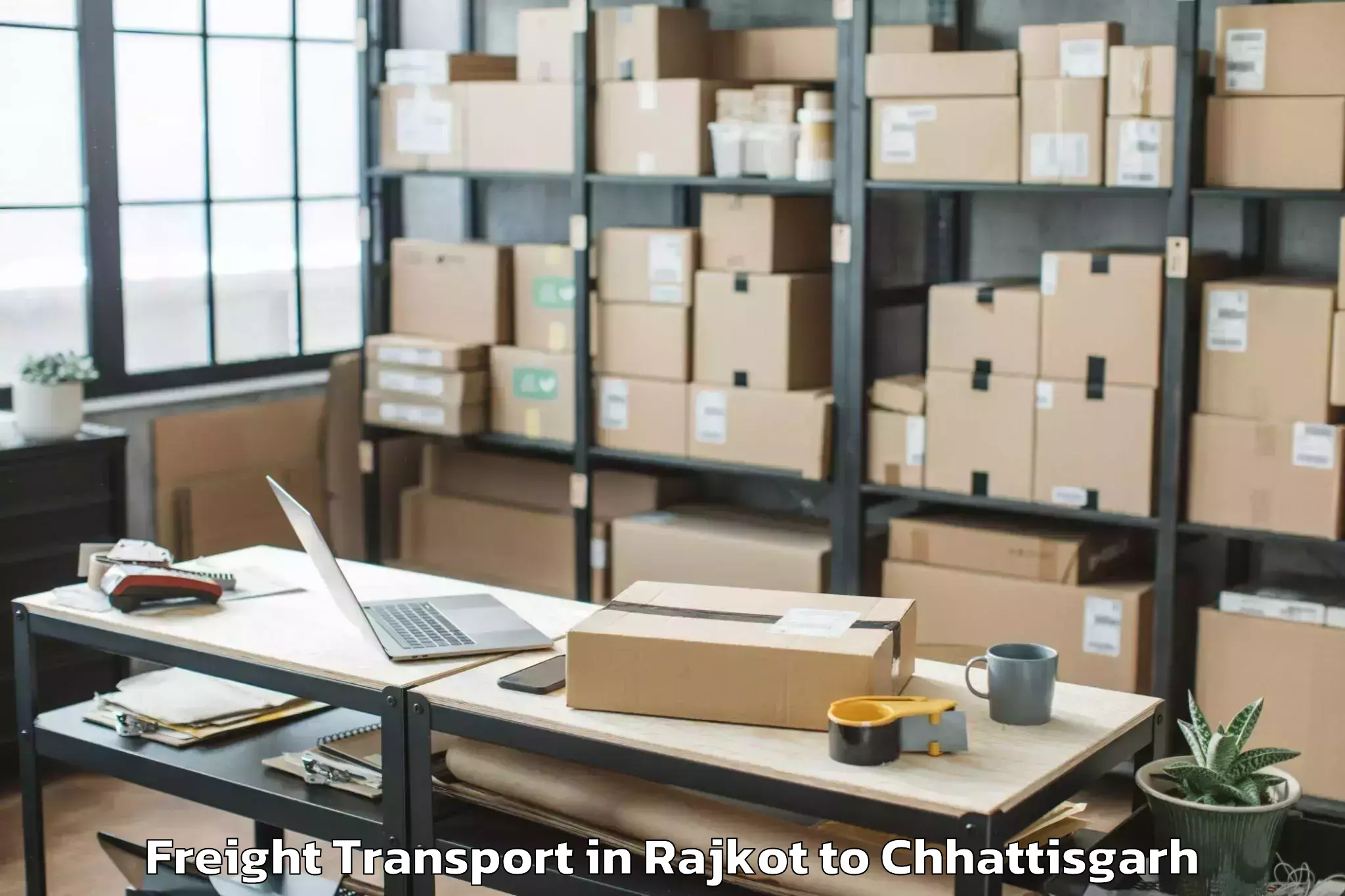 Top Rajkot to Kumhari Freight Transport Available